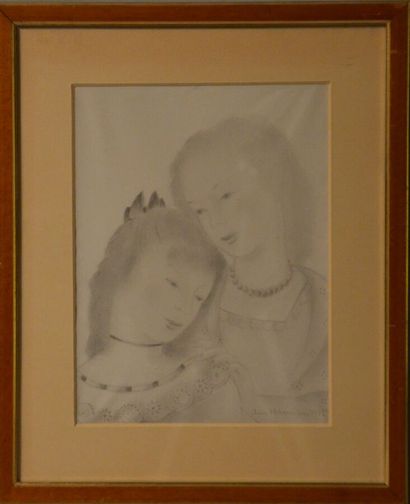 null HOHERMANN Alice (1982-1943) "Deux jeunes femmes" Mine de plomb signée en bas...