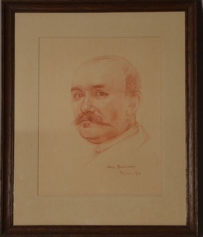 null BLONDAT Max (1879-1926) "Portrait d'homme" Sanguine signée et datée 24 juin...