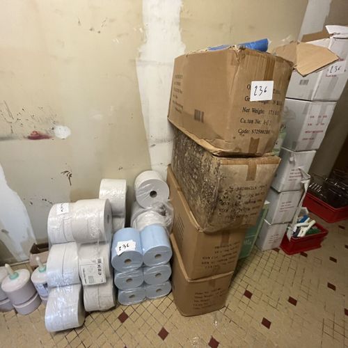 Null Batch of consumables: toilet paper, hand towels, gloves, over shoes, aprons&hellip;