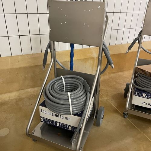 Null NILFISK stainless steel disinfection cart with hoses and lances, capacity 1&hellip;