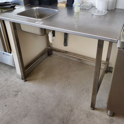 Null Two stainless steel sideboards with sink