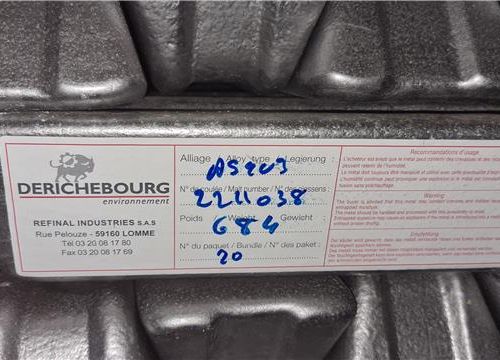 Null 168 Piles de Lingots en Aluminium AS9U3 soit un poids total d’environ 113,8&hellip;