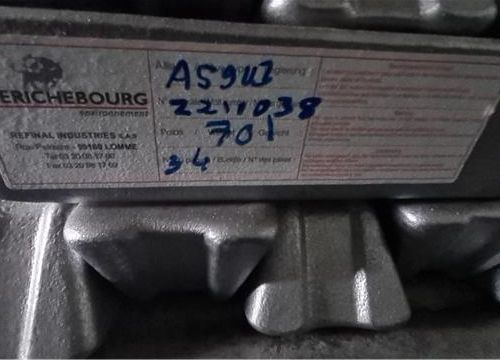 Null 168 Piles de Lingots en Aluminium AS9U3 soit un poids total d’environ 113,8&hellip;