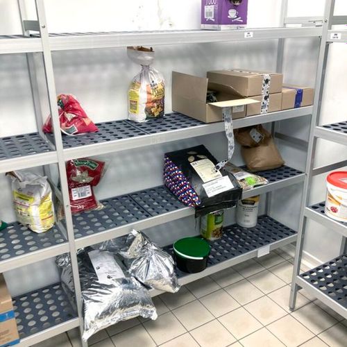Null 5.9 LINEAR METRES OF FERMOD COLD ROOM SHELVING INCLUDING: 1 BAY WITH 2 LADD&hellip;