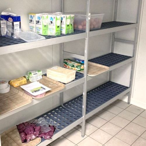 Null 7 LINEAR METRES OF FERMOD ALUMINIUM COLD ROOM SHELVING, INCLUDING: 1 BAY WI&hellip;