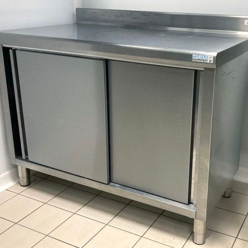 Null LEAN-TO PREPARATION UNIT RESTING ON A CUPBOARD OPENING WITH 2 SLIDING DOORS&hellip;