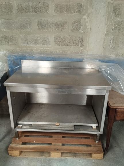 Lot de 2 meubles de cuisine en inox