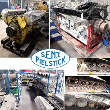 IMPORTANTE QUANTITÉ DE PIÈCES DÉTACHÉES POUR MOTEUR S.E.M.T. PIELSTICK DONT : 2 MOTEURS PARTIELLEMENT CANNIBALISÉS, CULA