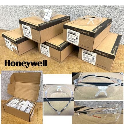 5 BOITES DE 10 PAIRES DE LUNETTES DE PROTECTION INDIVIDUELLES EN POLYCARBONATE CLAIRE EN 166/EN 170, EPI 2 DE FORME MONO