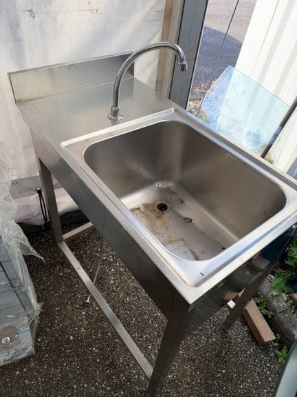 Evier inox, dim : 95 x 50 x 90cm
