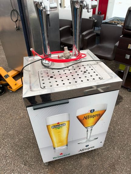 Double pompe à bière avec groupe réfrigérant, dessus inox - 220v