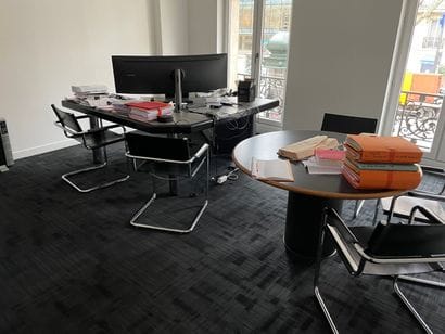 8 straight or curved melamine wood desks...