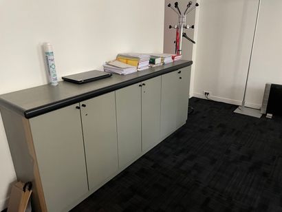 8 straight or curved melamine wood desks...