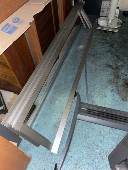 1 marble-top desk
1 round glass-top table
4...