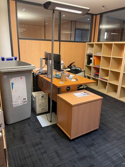 8 straight or curved melamine wood desks...