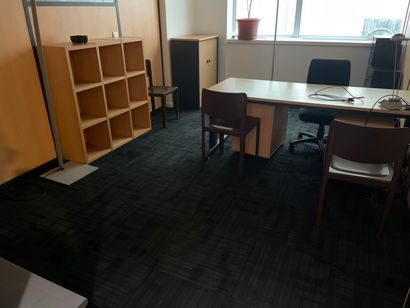 8 straight or curved melamine wood desks...