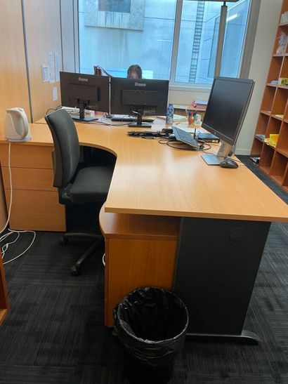 8 straight or curved melamine wood desks...
