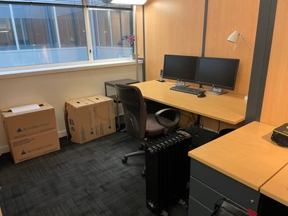 8 straight or curved melamine wood desks...