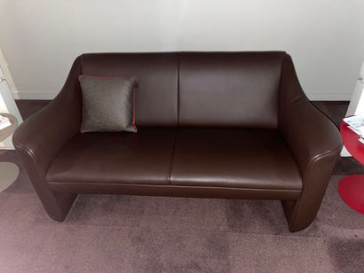 3 brown leather sofas
2 brown leather poufs
3...