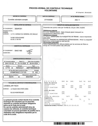 CTTE RENAULT MASTER 2.3 DCI 150CH GCF L2H2...