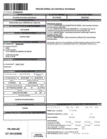 CTTE CITROEN BERLINGO 
Body Style: VAN
Vehicle...