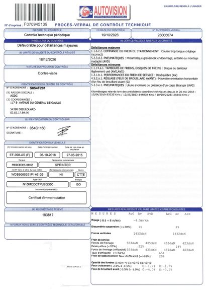 MERCEDES SPRINTER 316CDI 
Body Style: VAN
Vehicle...