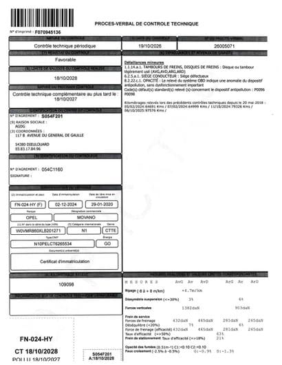CTTE OPEL MOVANO L2H2 135CH F3300 TURBO D...