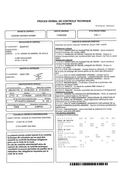 CTTE CITROEN JUMPER TOLE 30 L1H1 BLUEHDI...